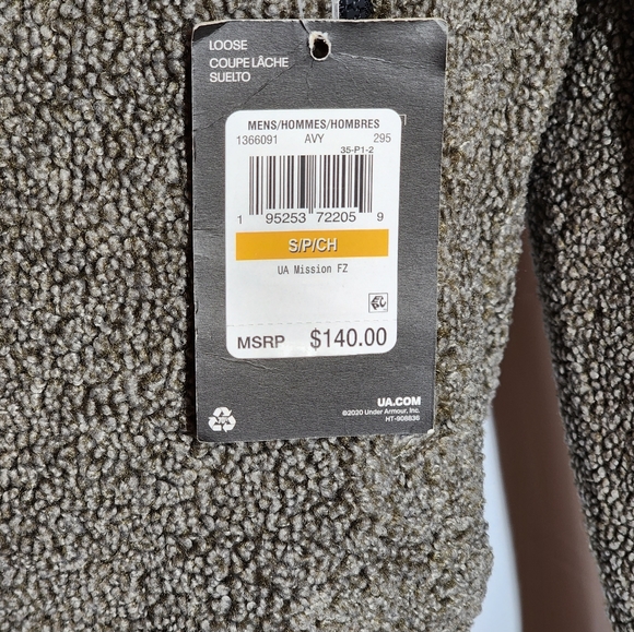 Under Armour Mission Fleece Jacket Small Black Grey Pockets - Picture 6 of 8